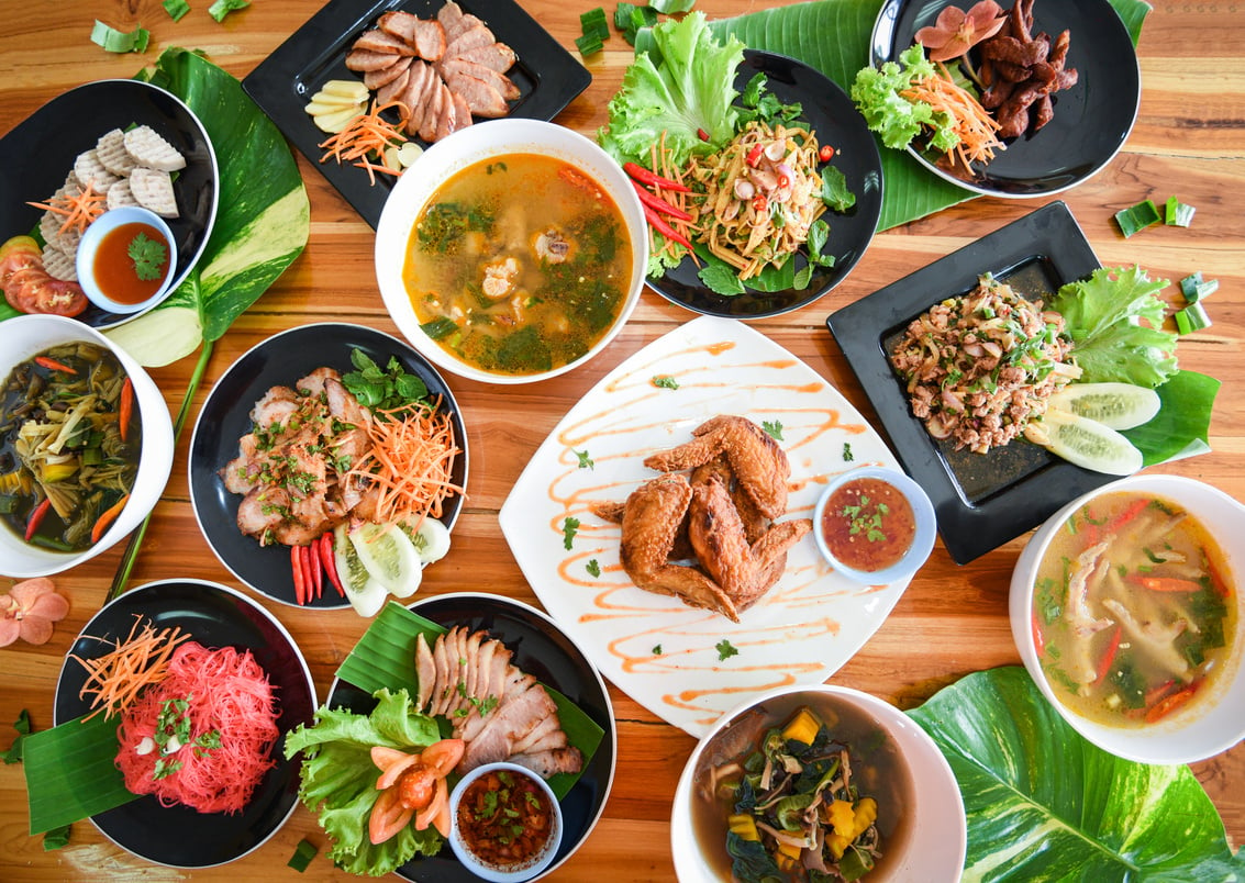 Delicious Food Served on Dining Table 